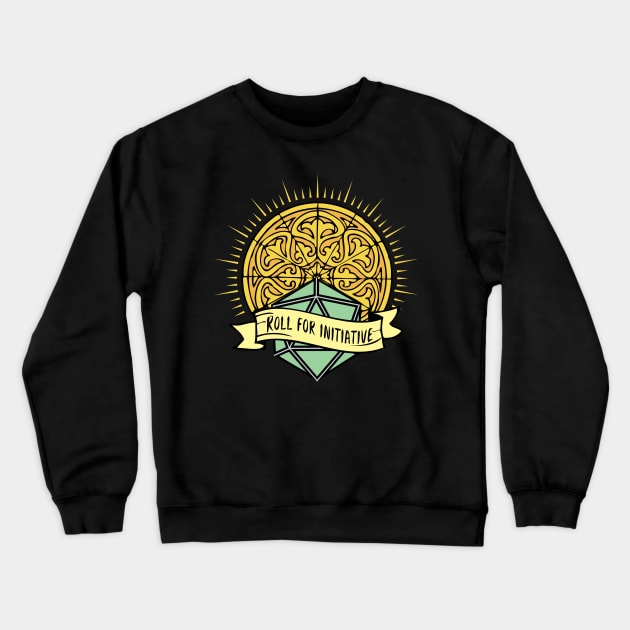 RPG Roll For Initiative Holy Dice Design Crewneck Sweatshirt by Shadowisper